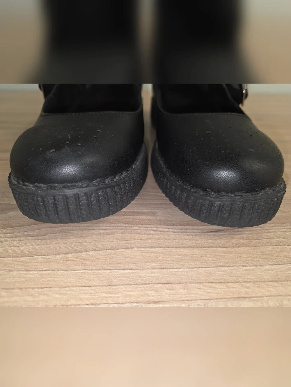 T.U.K Black Mary Jane Platform with Silver Buckle Accent